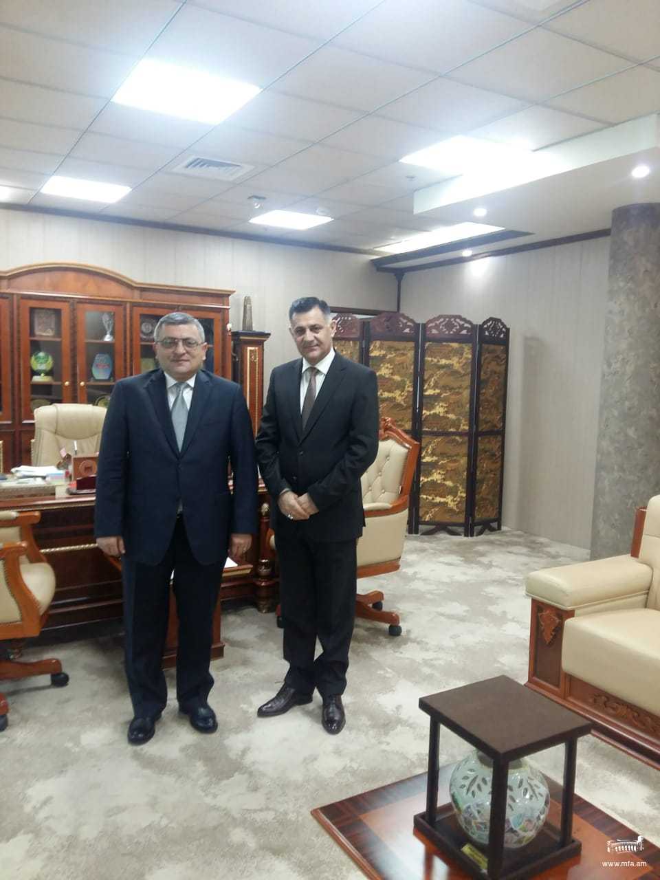 Ambassador of Armenia Hrachya Poladyan met with Iraqi Minister of Communication, Dr. Naeem Th. Yousir